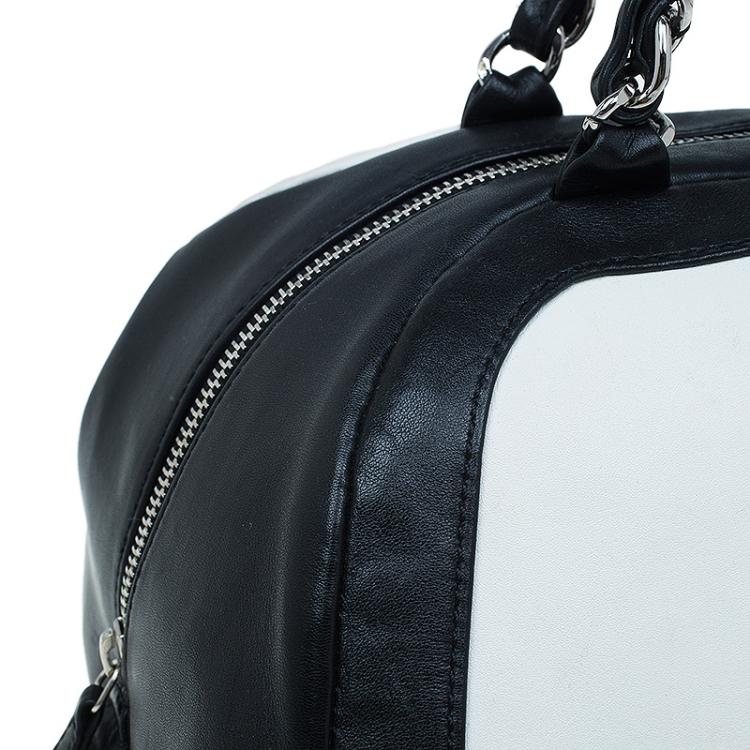 Pre Owned Chanel Bicolor Leather CC Bowling Bag