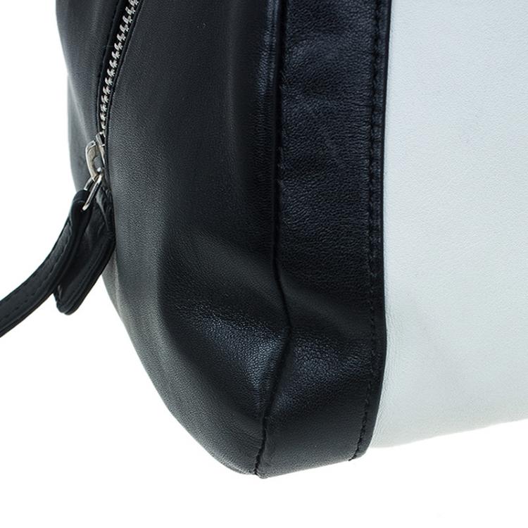 Pre Owned Chanel Bicolor Leather CC Bowling Bag
