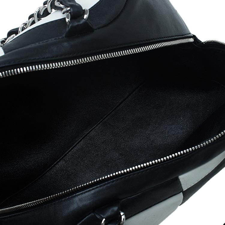 Pre Owned Chanel Bicolor Leather CC Bowling Bag