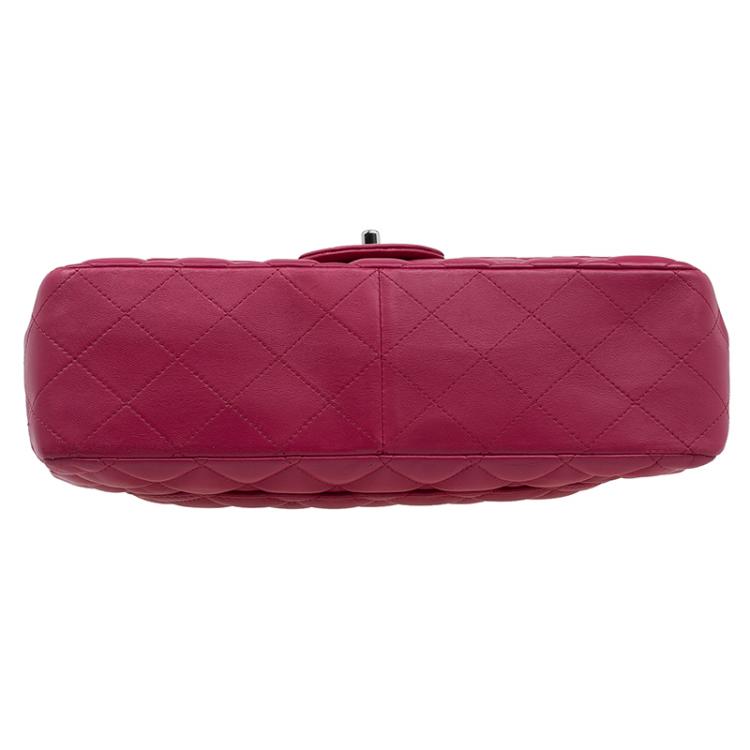 Pre Owned Chanel Pink Quilted Leather Jumbo Classic Single Flap Bag