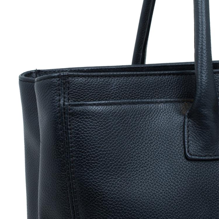 Pre Owned Chanel Black Caviar Leather Cerf Shopper Tote