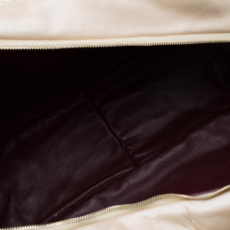 Pre Owned Chanel Gold Iridescent Quilted Leather Coco Cocoon Bowling Bag