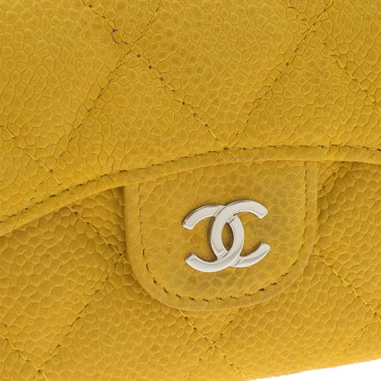 Pre Owned Chanel Yellow Calfskin iPhone 5 Case and Card Holder