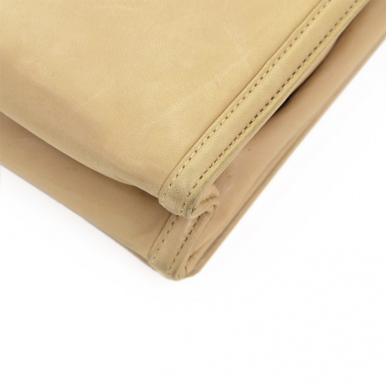 Pre Owned Chanel Beige Lambskin CC Flap Clutch