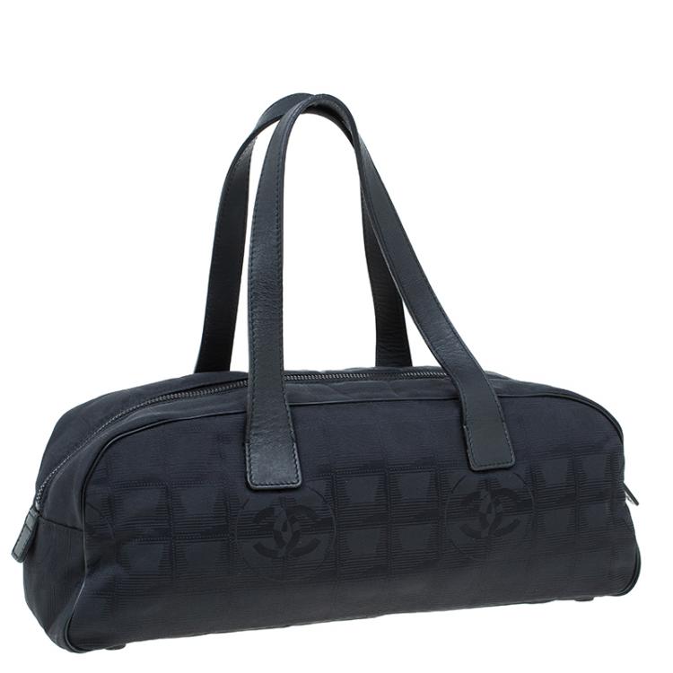 Pre Owned Chanel Black Nylon Travel Line Satchel