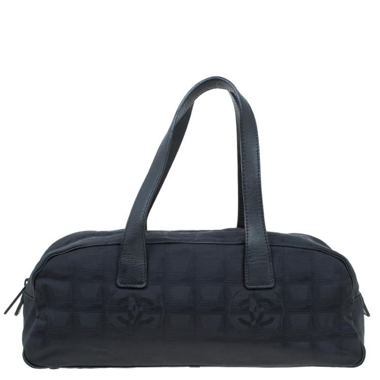 Pre Owned Chanel Black Nylon Travel Line Satchel