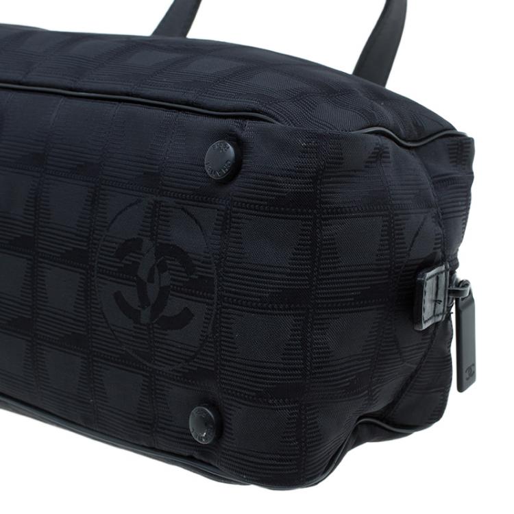 Pre Owned Chanel Black Nylon Travel Line Satchel