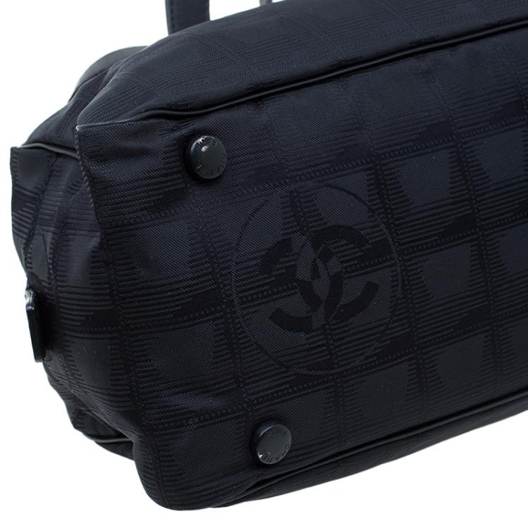 Pre Owned Chanel Black Nylon Travel Line Satchel