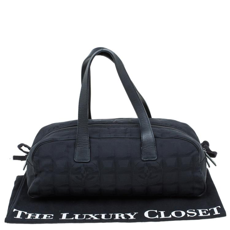 Pre Owned Chanel Black Nylon Travel Line Satchel