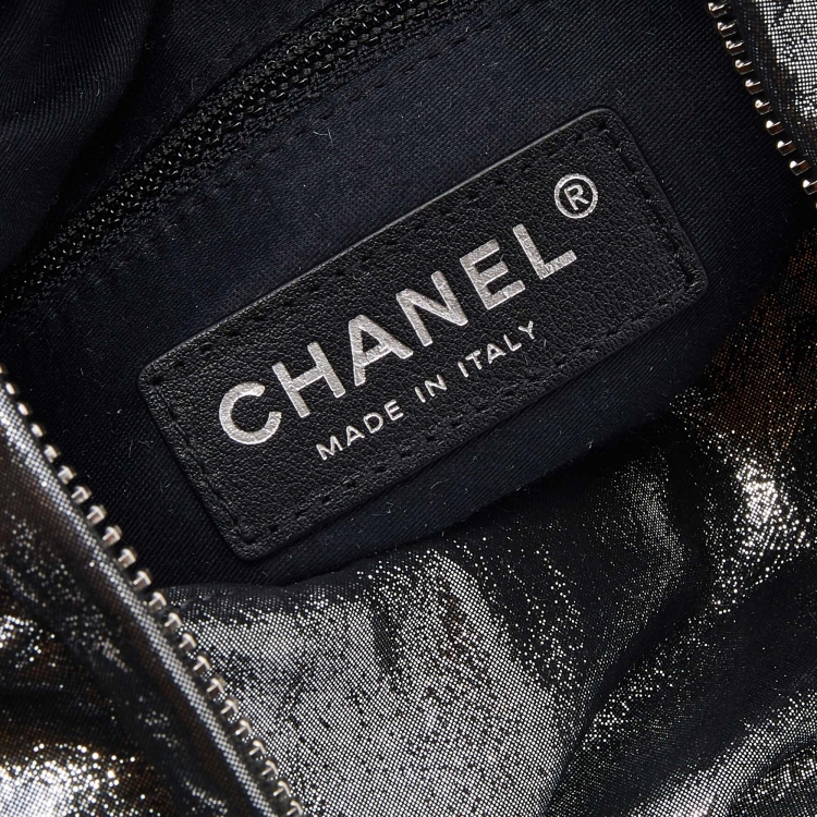 Pre Owned Chanel Metallic Dark Silver Quilted Leather Large Backpack is Back Backpack