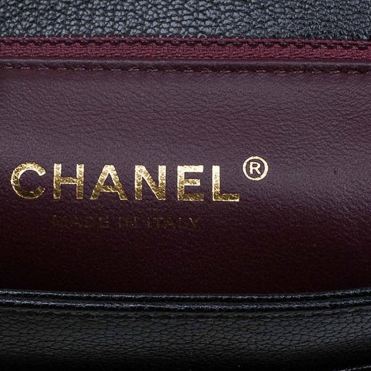 Pre Owned Chanel Black Diagonal Quilted Leather Medium Classic Single Flap Bag