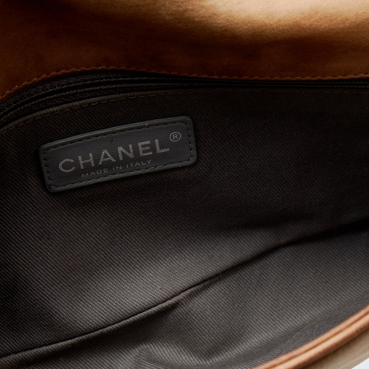 مملوكة مسبقًا Chanel Beige Diamond Stitch Nubuck Leather Small Flap Bag