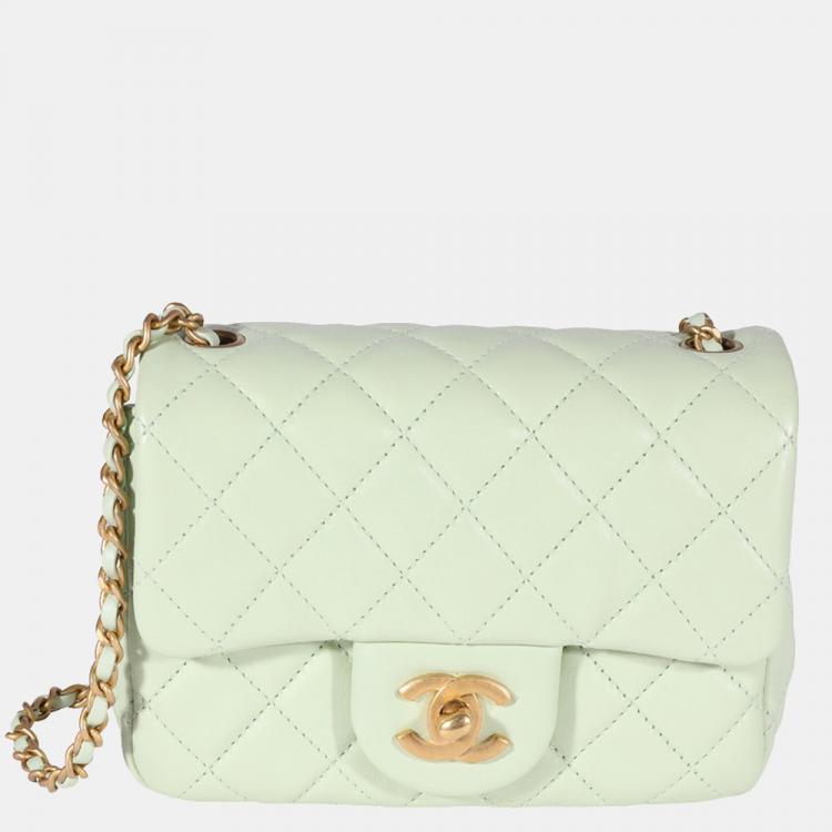 Chanel Green Quilted Lambskin Leather Square Mini Pearl Crush Shoulder Bag  Chanel | The Luxury Closet