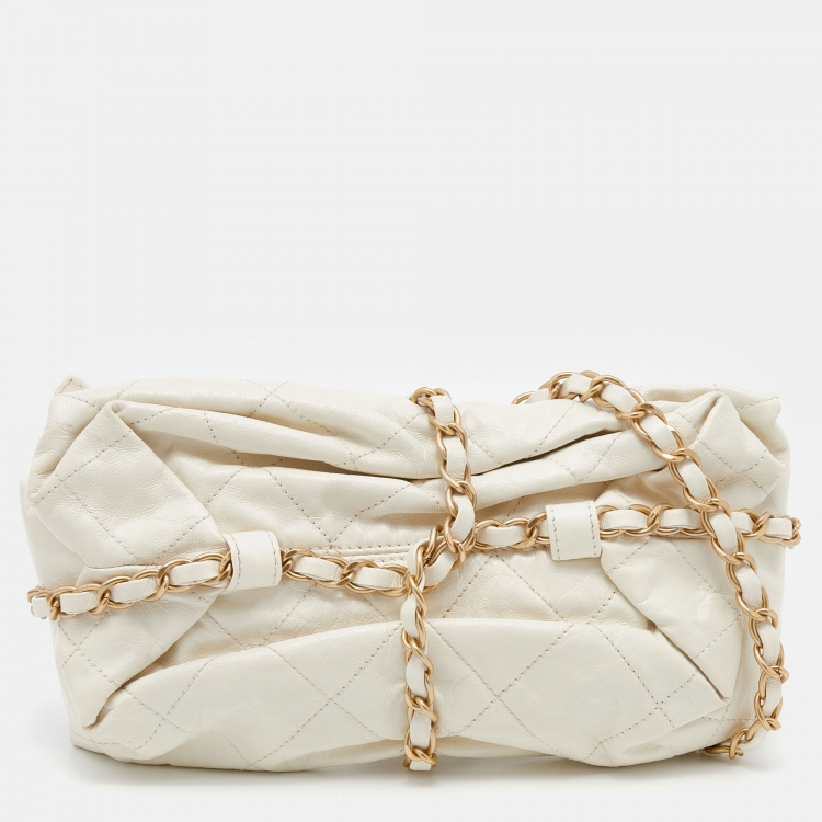 Chanel Off White Quilted Leather Baluchon Clutch Bag Chanel TLC UAE