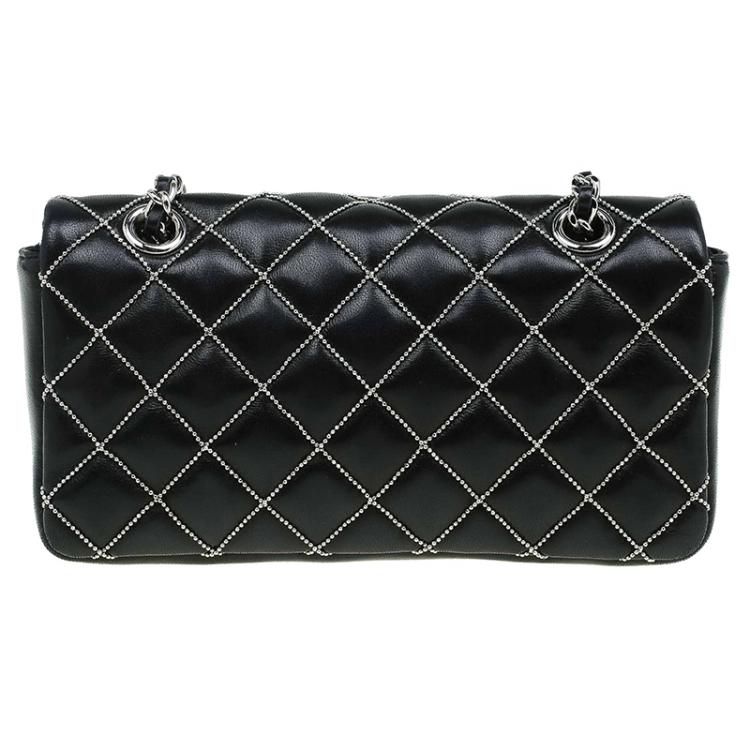 مملوكة مسبقًا Chanel Black Quilted Crystal Leather Extra Mini Full Flap Bag