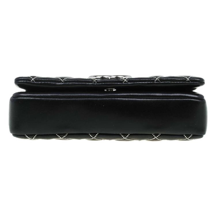 مملوكة مسبقًا Chanel Black Quilted Crystal Leather Extra Mini Full Flap Bag