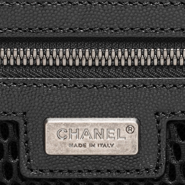 Pre Owned Chanel Black Quilted Caviar Leather Coco Case Trolley