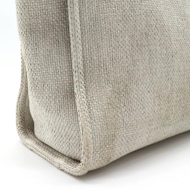 Pre Owned Chanel Black/Grey Canvas Leather Medium Deauville Tote Bag 