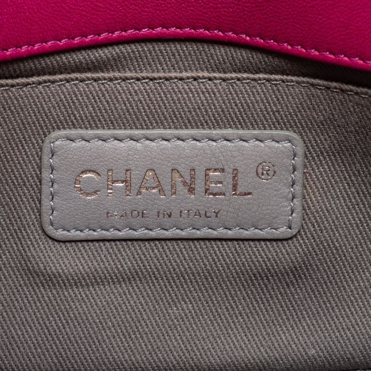 Pre Owned Chanel Pink Quilted Velvet Small Boy Flap Bag
