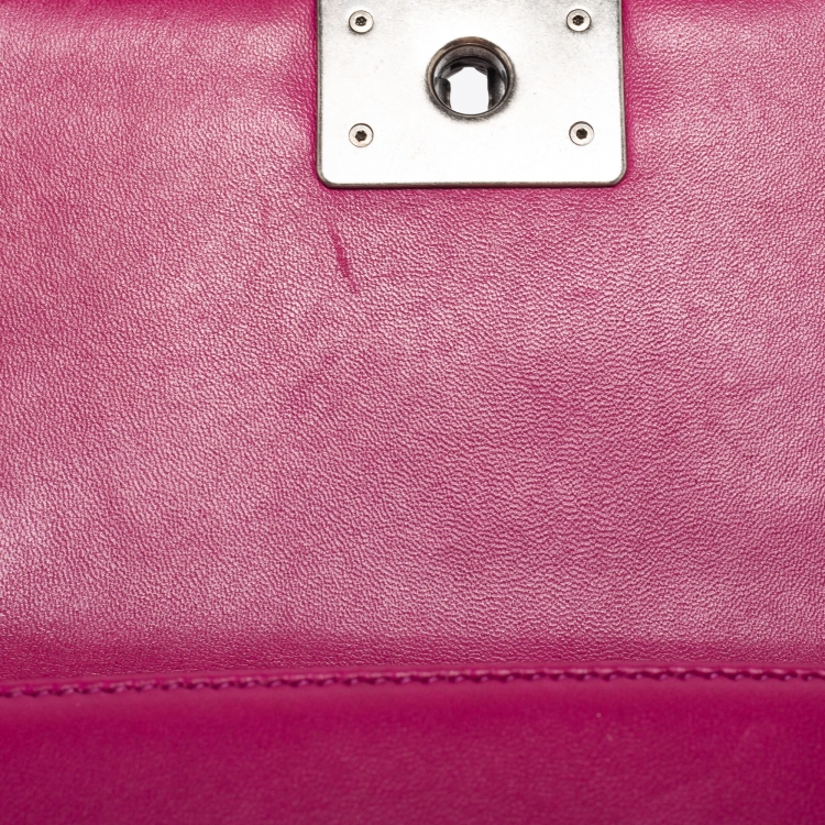 Pre Owned Chanel Pink Quilted Velvet Small Boy Flap Bag