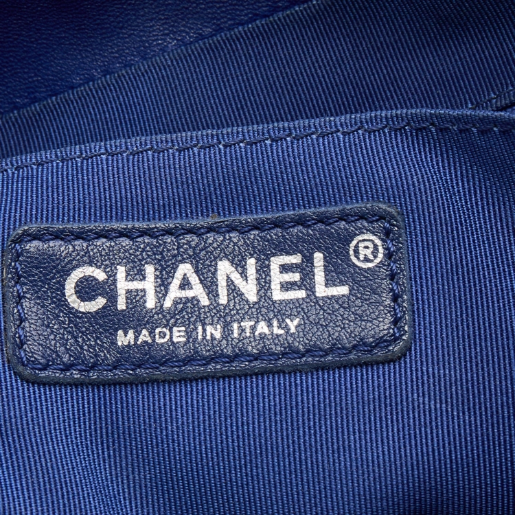 Pre Owned Chanel Blue Quilted Leather Large Urban Spirit Backpack