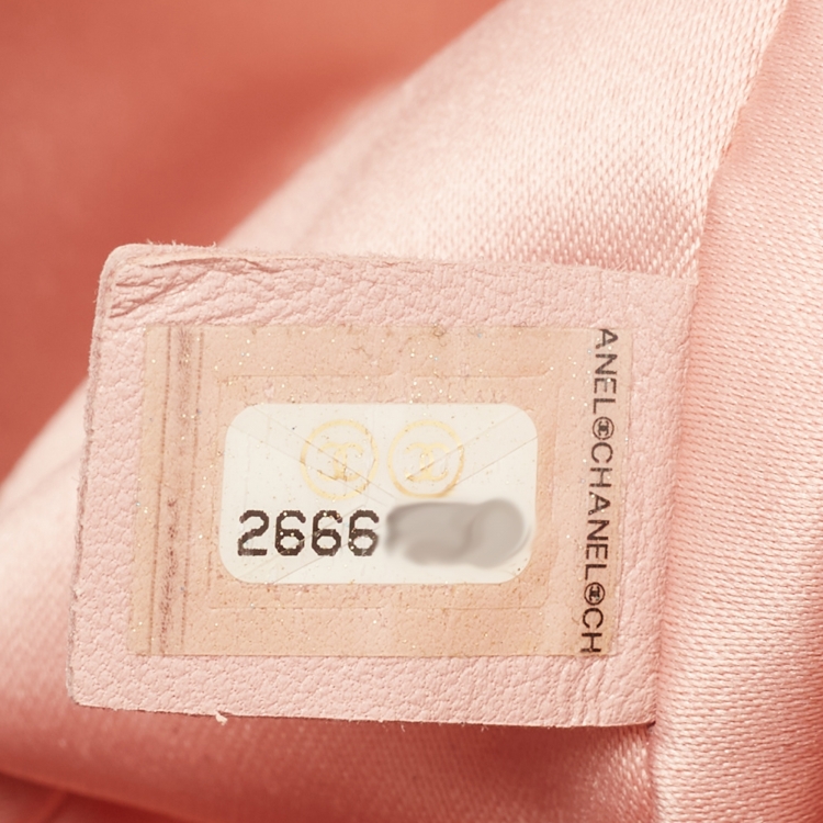 Pre Owned Chanel Pink Quilted Satin Flap Shoulder Bag