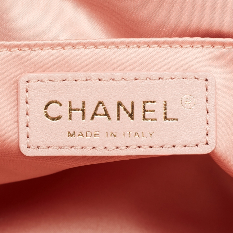 Pre Owned Chanel Pink Quilted Satin Flap Shoulder Bag