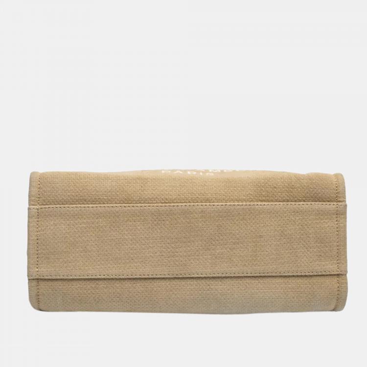 Pre Owned Chanel Beige Canvas Deauville Tote Bag 