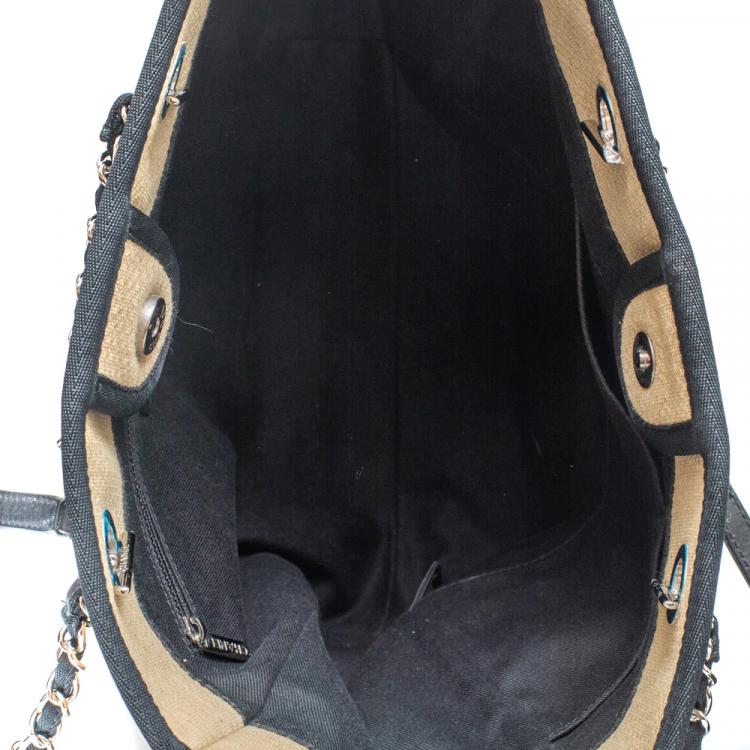 Pre Owned Chanel Beige Canvas Deauville Tote Bag 