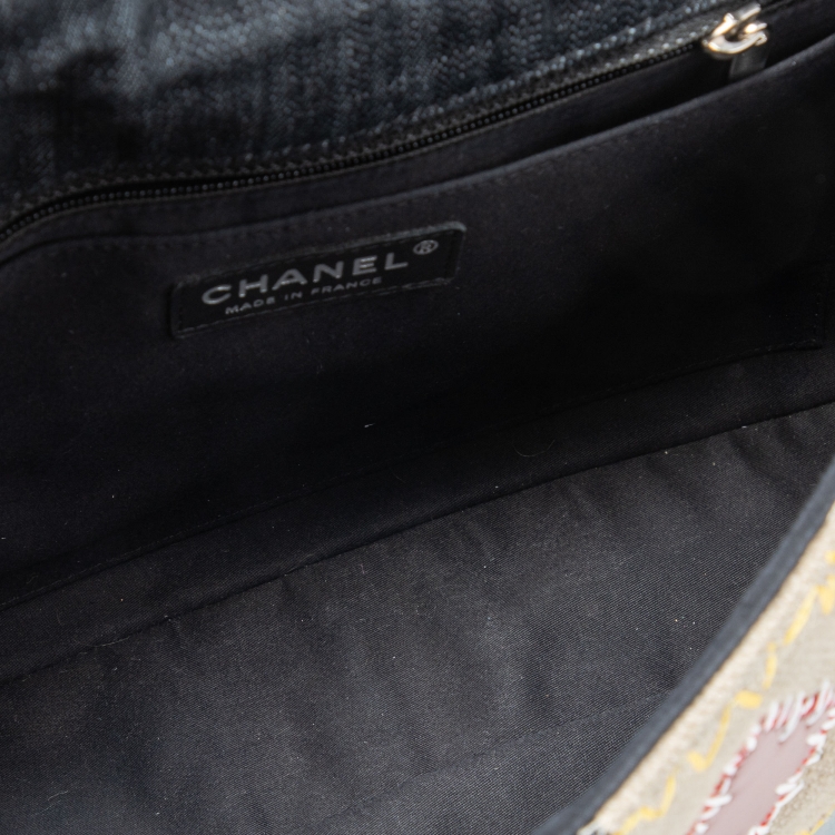 Pre Owned Chanel Multicolor Patchwork Jumbo Classic Single Flap Bag