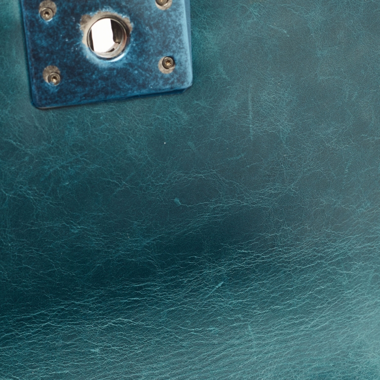 Pre Owned Chanel Green Quilted Leather Small Boy Flap Bag