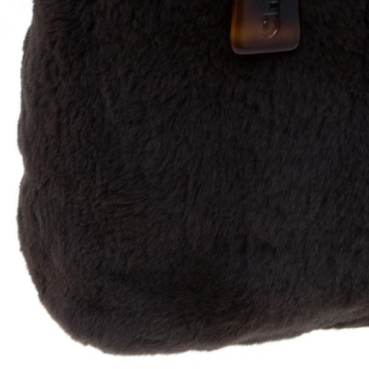 Pre Owned Chanel Brown Vintage Mink Tortoise Chain Tote