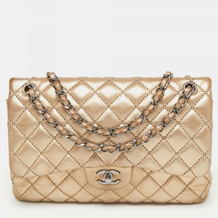 Chanel Gold Quilted Leather Jumbo Classic Double Flap Bag Chanel | The  Luxury Closet