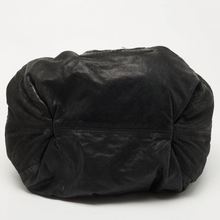 Pre Owned Chanel Black Iridescent Leather and Fabric CC Coco Cabas Hobo