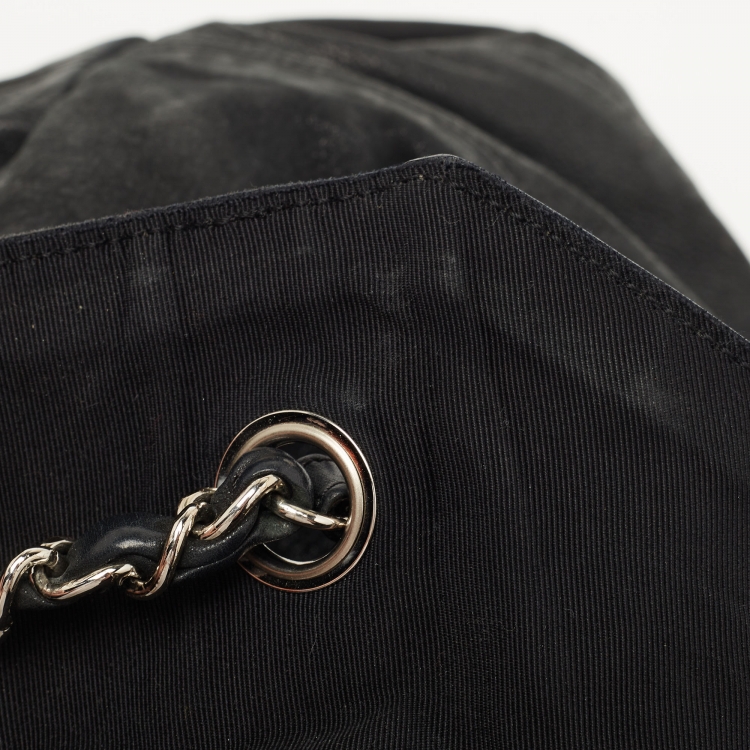 Pre Owned Chanel Black Iridescent Leather and Fabric CC Coco Cabas Hobo