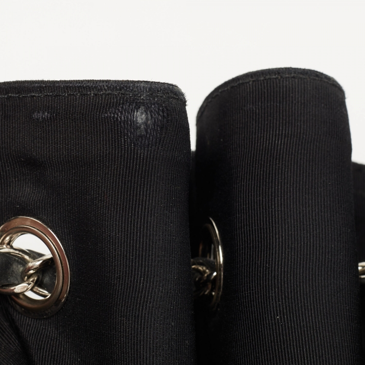 Pre Owned Chanel Black Iridescent Leather and Fabric CC Coco Cabas Hobo