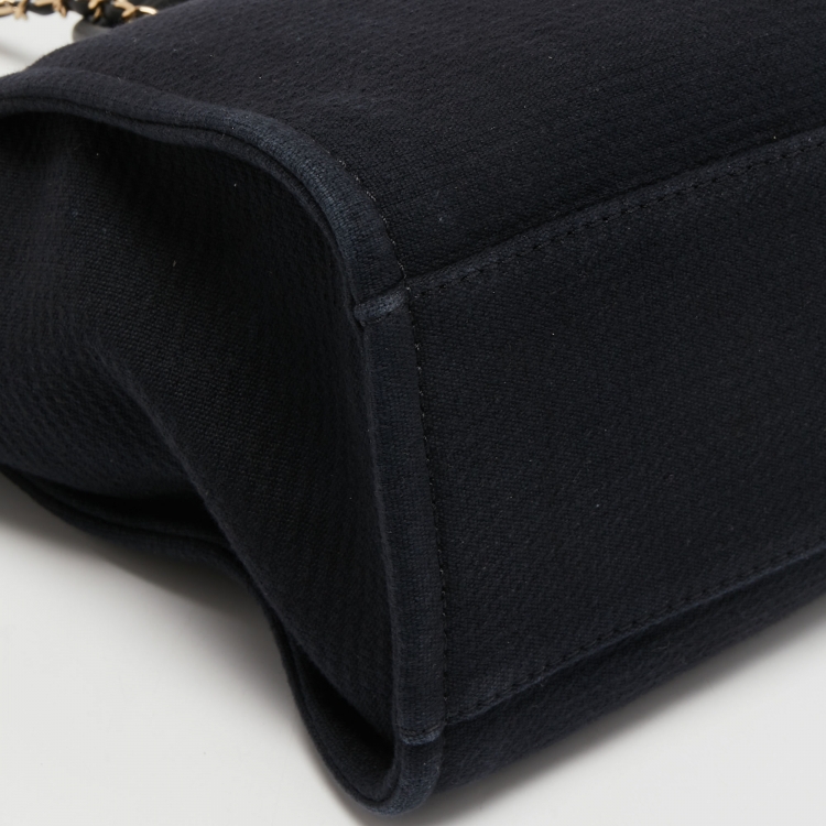 Pre Owned Chanel Black Canvas Small Deauville Tote