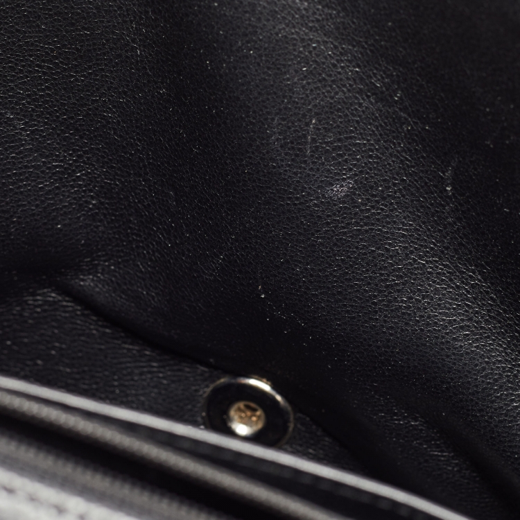 Pre Owned Chanel Black Quilted Caviar Leather Jumbo Classic Single Flap Bag