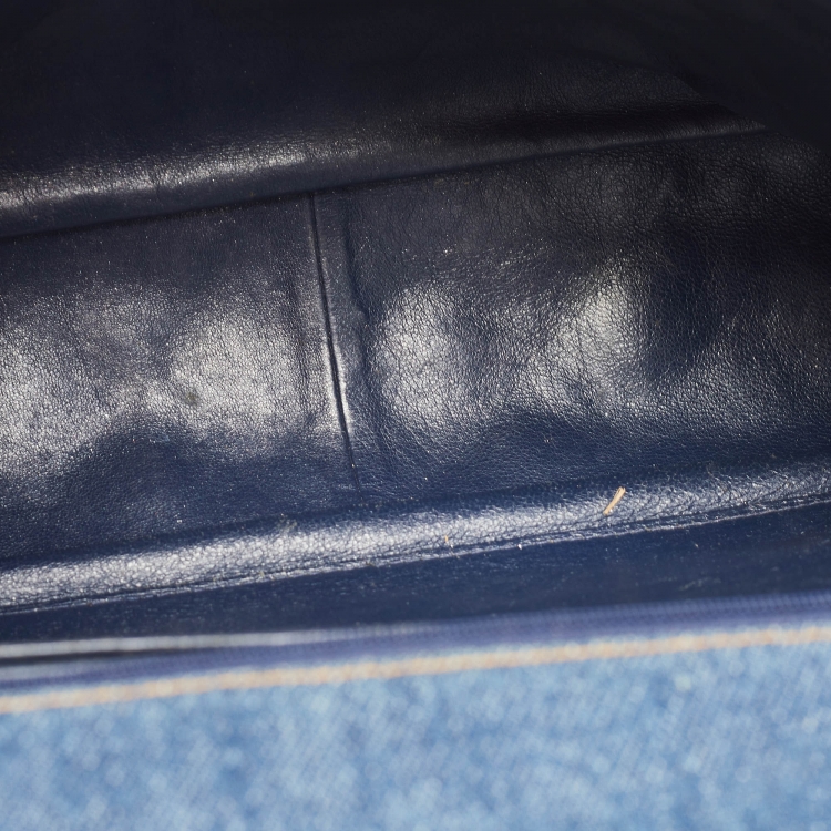 Pre Owned Chanel Blue Quilted Denim Classic Flap Bag