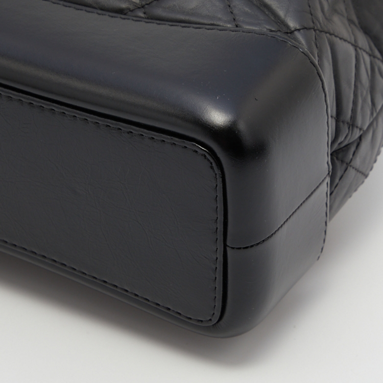 Pre Owned Chanel Black Quilted Leather Small Gabrielle Backpack