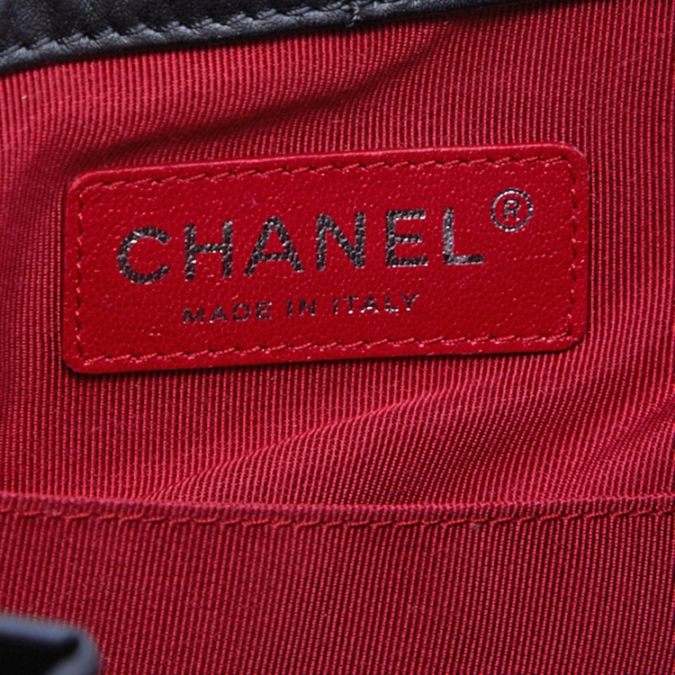 Pre Owned Chanel Black Quilted Leather Small Gabrielle Backpack