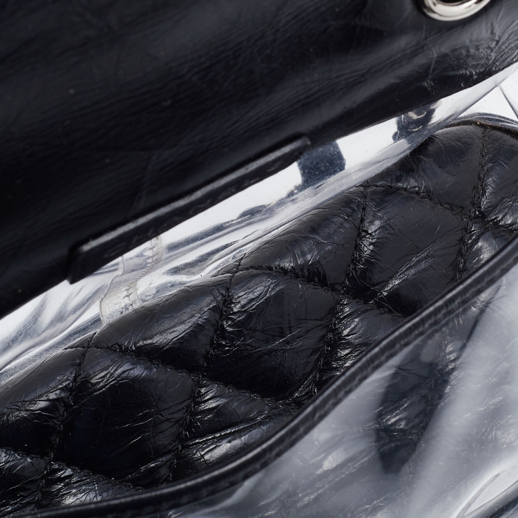 Pre Owned Chanel Black Quilted Leather and PVC Aquarium Backpack