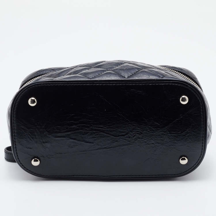 Pre Owned Chanel Black Quilted Leather and PVC Aquarium Backpack