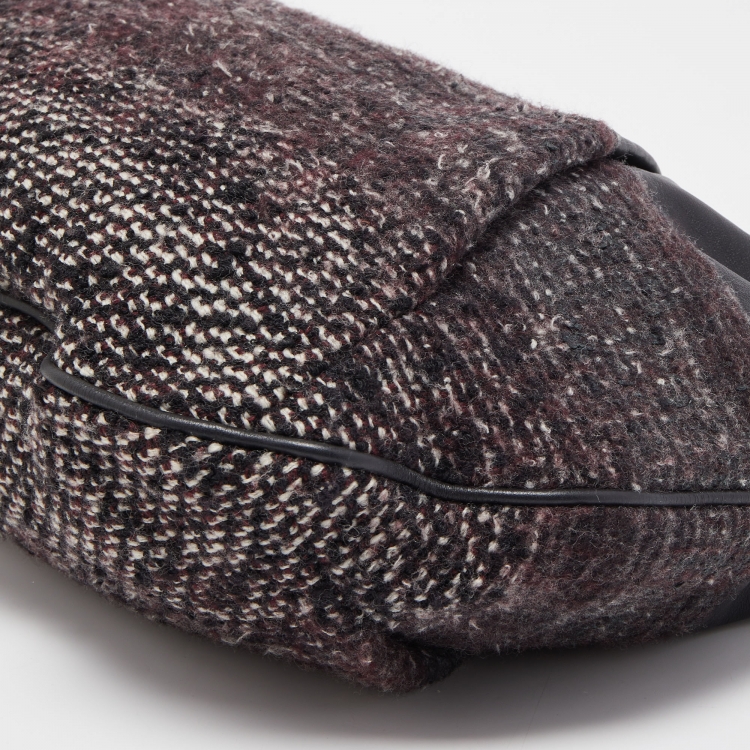 Pre Owned Chanel Black Tweed and Leather Coco Pleats Hobo