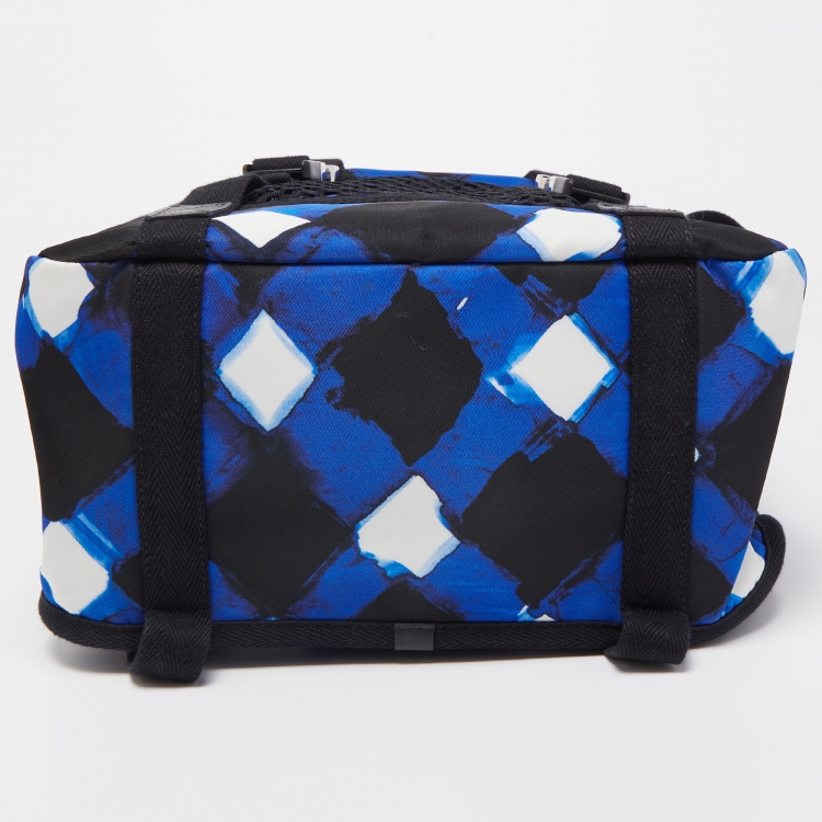 Pre Owned Chanel Black/Blue Printed Nylon Airline Backpack