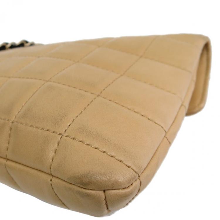 مملوكة مسبقًا Chanel Beige Lambskin Chocolate Bar Single Flap Bag