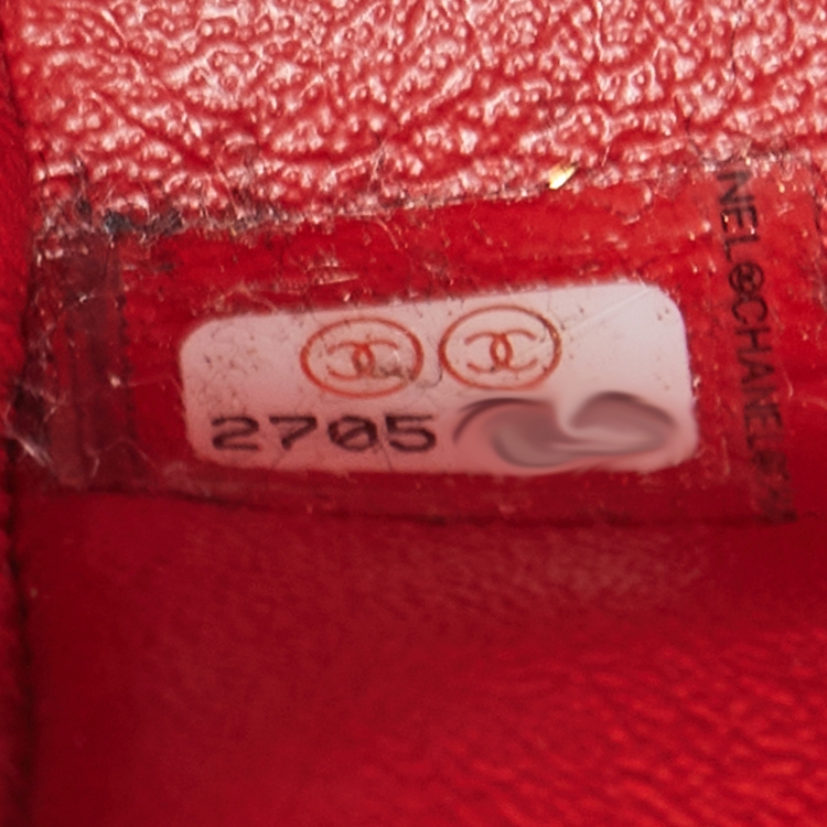 Pre Owned Chanel Red Chevron Leather Coco Waist Belt Bag