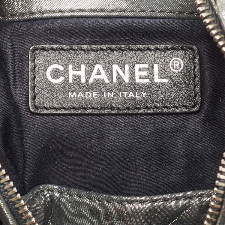Pre Owned Chanel Silver Shimmer Quilted Leather Mini Backpack Is Back Backpack