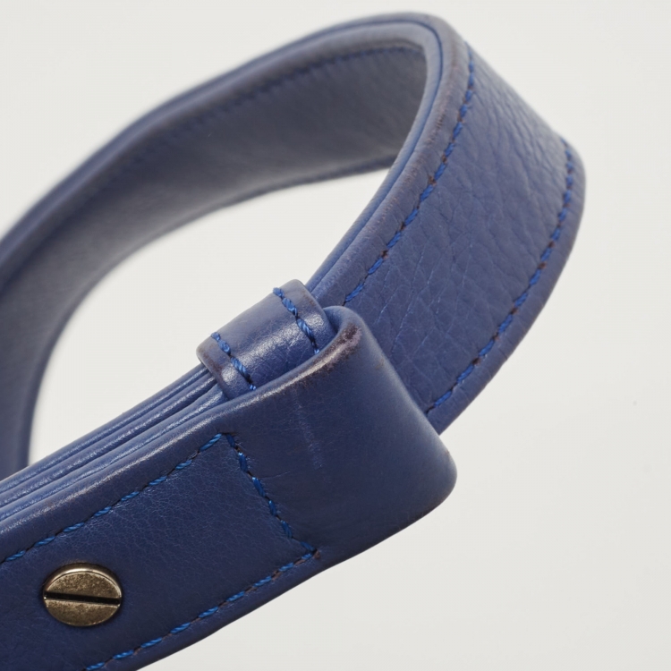 Pre Owned Chanel Blue Quilted Leather Small Boy Flap Bag