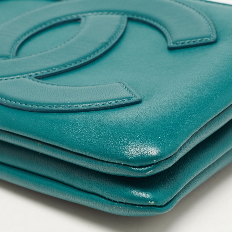 Pre Owned Chanel Green Leather CC Mania Waist Bag